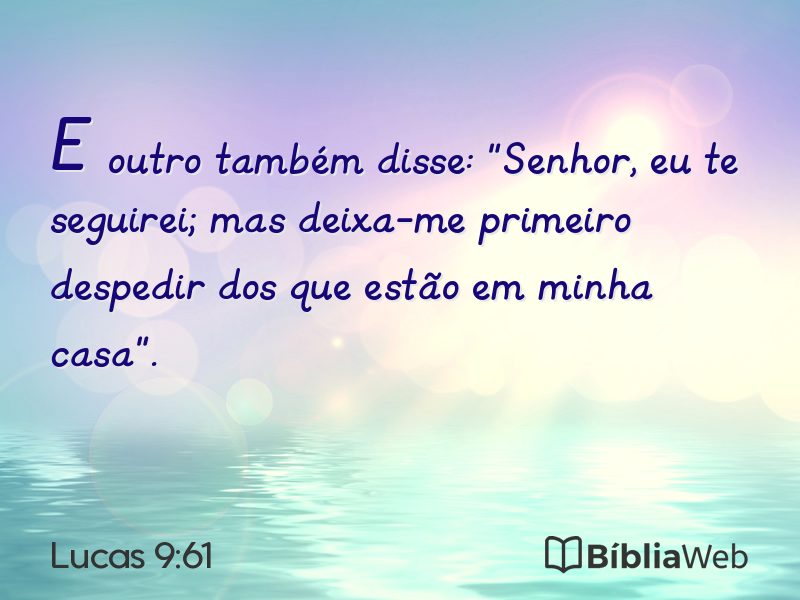 Lucas 9:61 em imagem para compartilhar