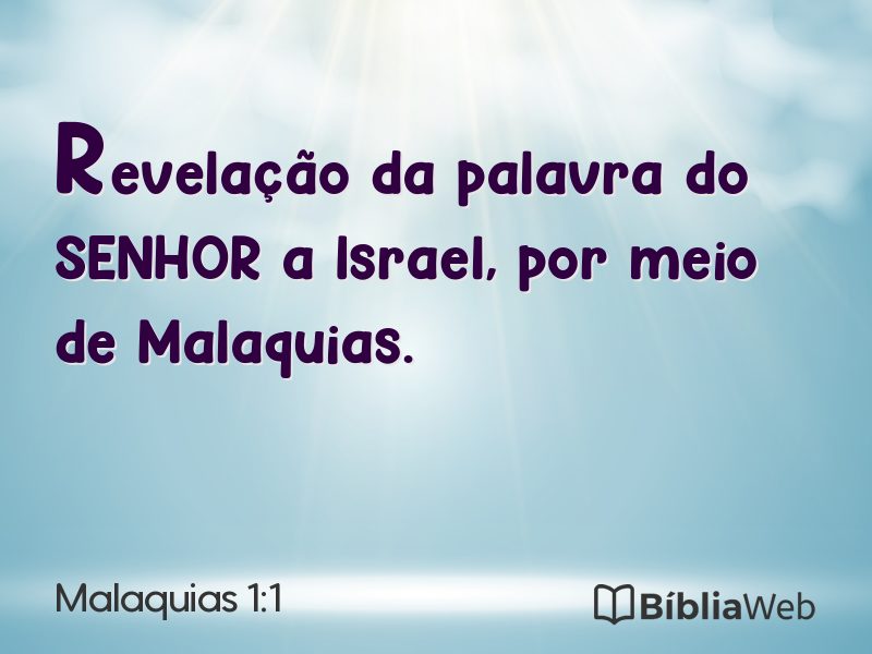 Malaquias 1:1 em imagem para compartilhar