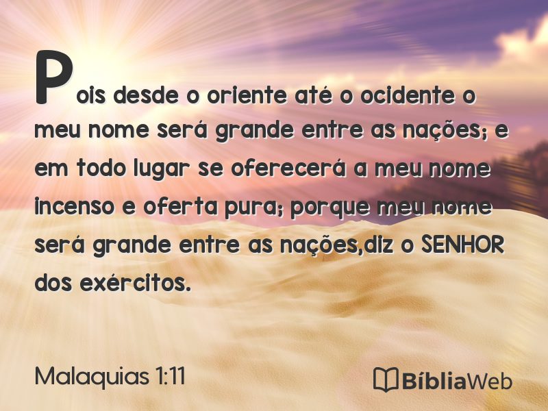 Malaquias 1:11 em imagem para compartilhar