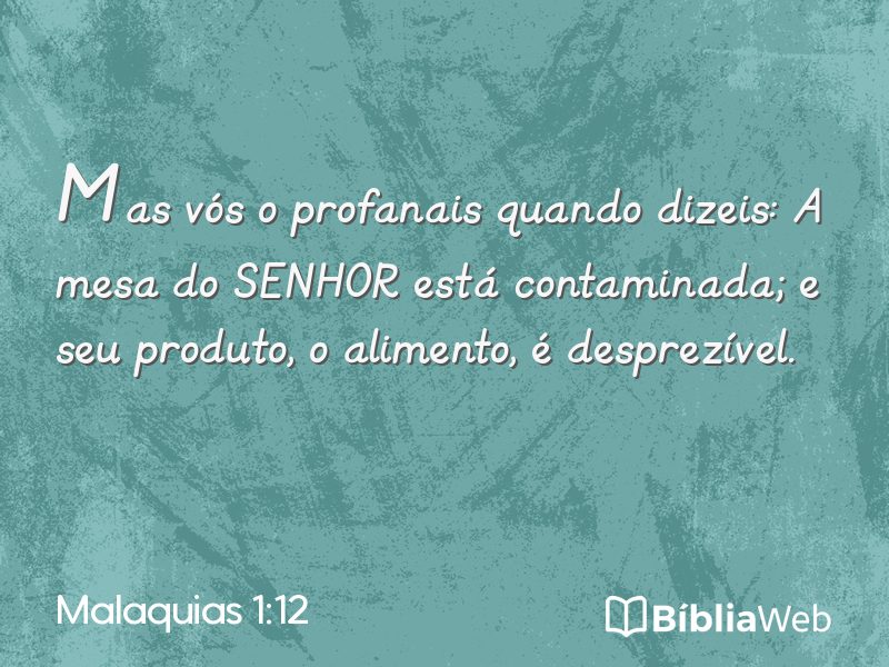 Malaquias 1:12 em imagem para compartilhar