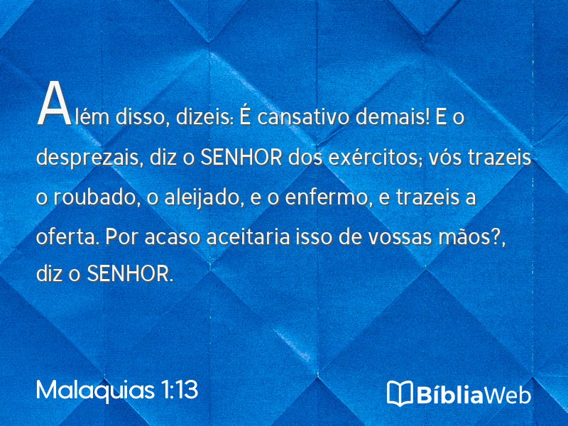 Malaquias 1:13 em imagem para compartilhar
