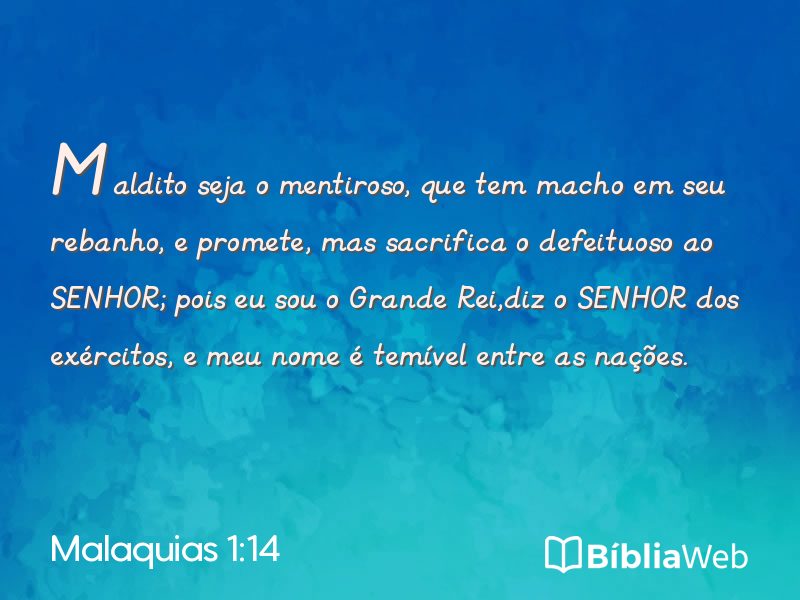 Malaquias 1:14 em imagem para compartilhar