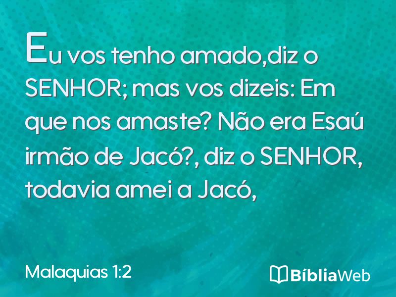 Malaquias 1:2 em imagem para compartilhar