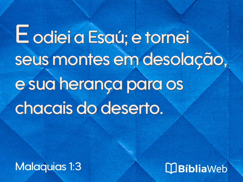 Malaquias 1:3 em imagem para compartilhar