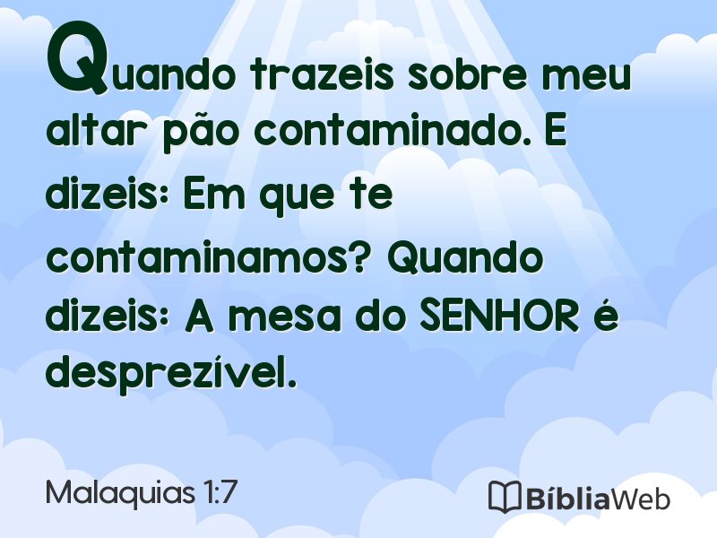 Malaquias 1:7 em imagem para compartilhar