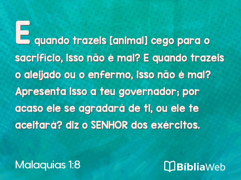 Malaquias 1:8 em imagem para compartilhar