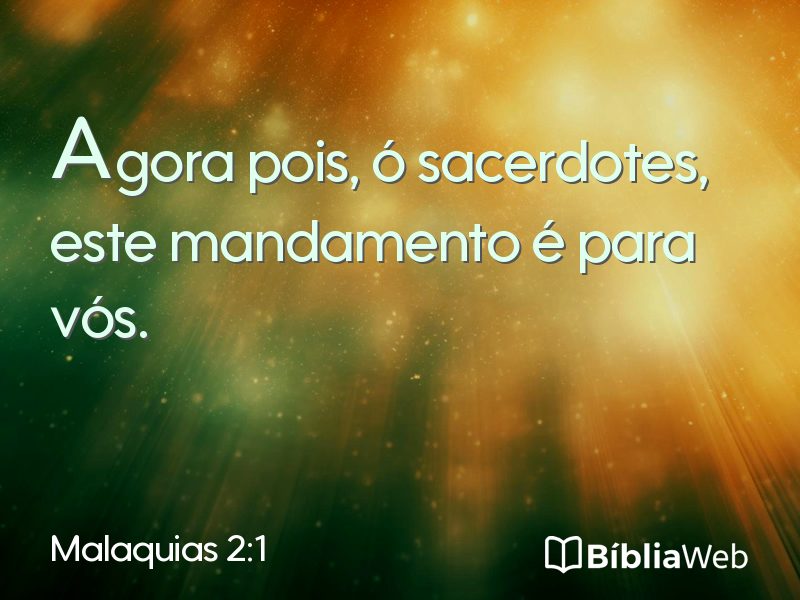 Malaquias 2:1 em imagem para compartilhar