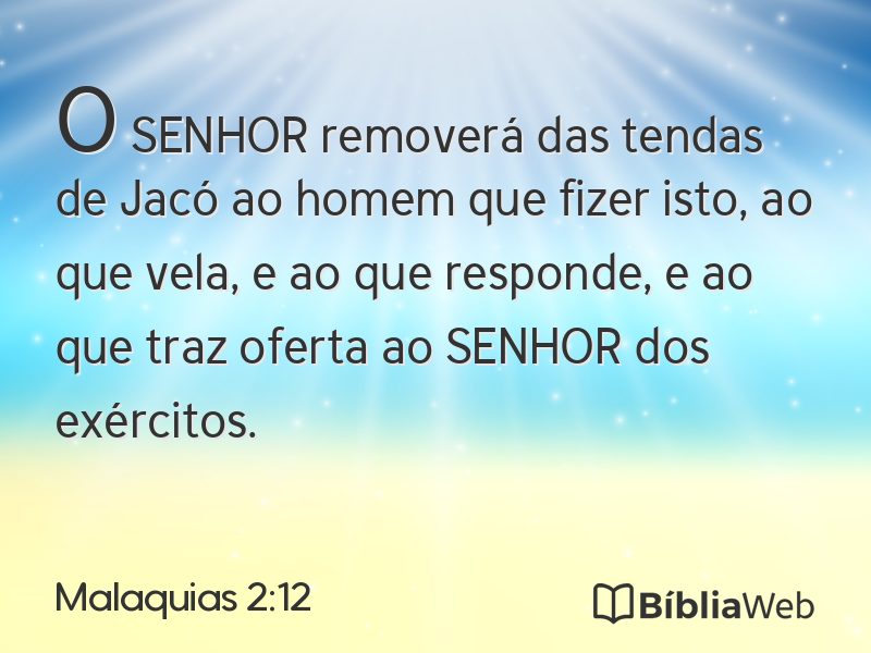 Malaquias 2:12 em imagem para compartilhar