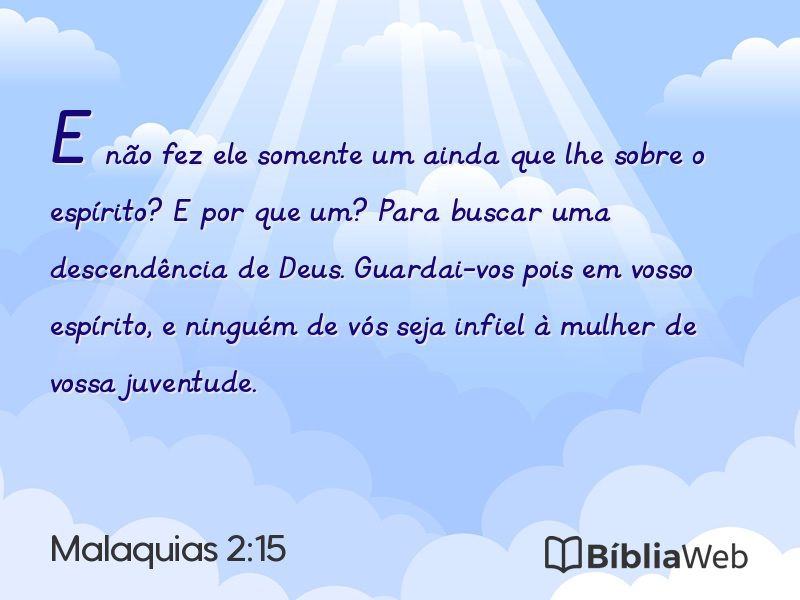 Malaquias 2:15 em imagem para compartilhar