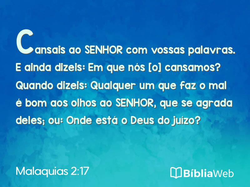 Malaquias 2:17 em imagem para compartilhar