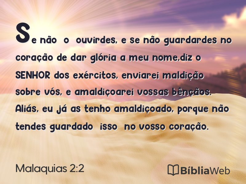 Malaquias 2:2 em imagem para compartilhar