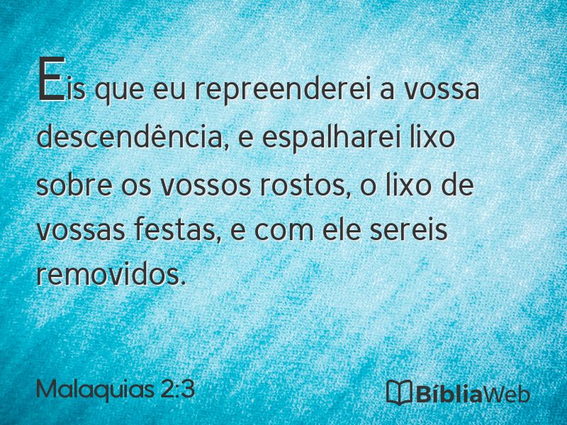 Malaquias 2:3 em imagem para compartilhar