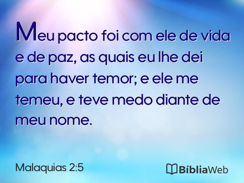 Malaquias 2:5 em imagem para compartilhar