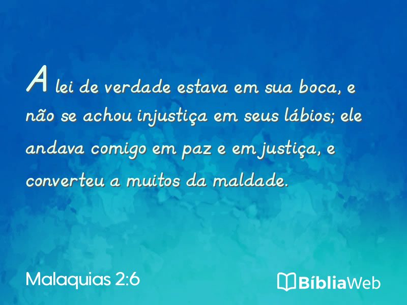 Malaquias 2:6 em imagem para compartilhar