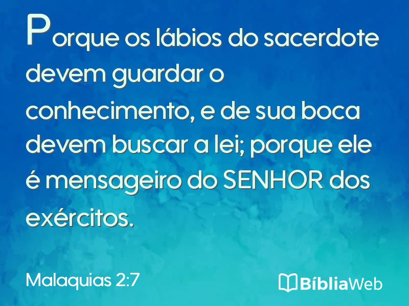 Malaquias 2:7 em imagem para compartilhar