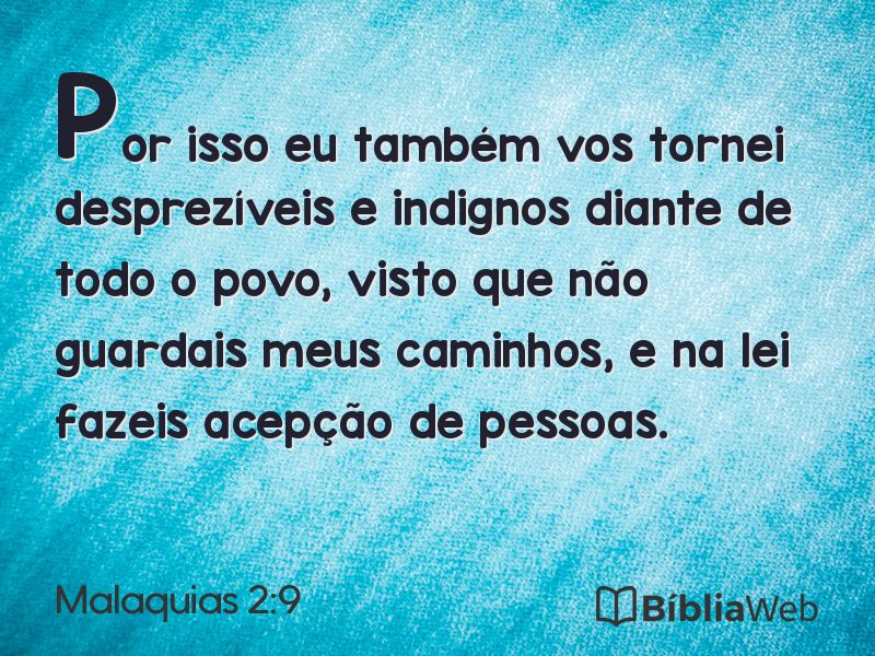 Malaquias 2:9 em imagem para compartilhar