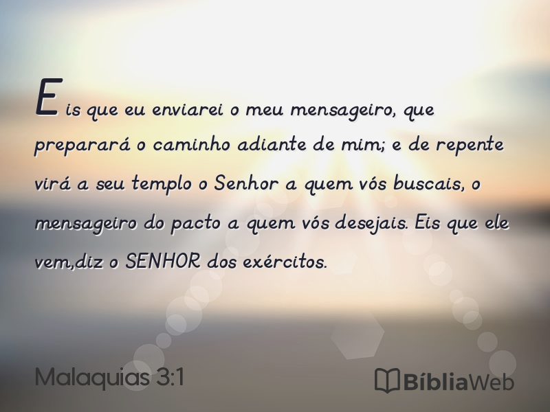 Malaquias 3:1 em imagem para compartilhar
