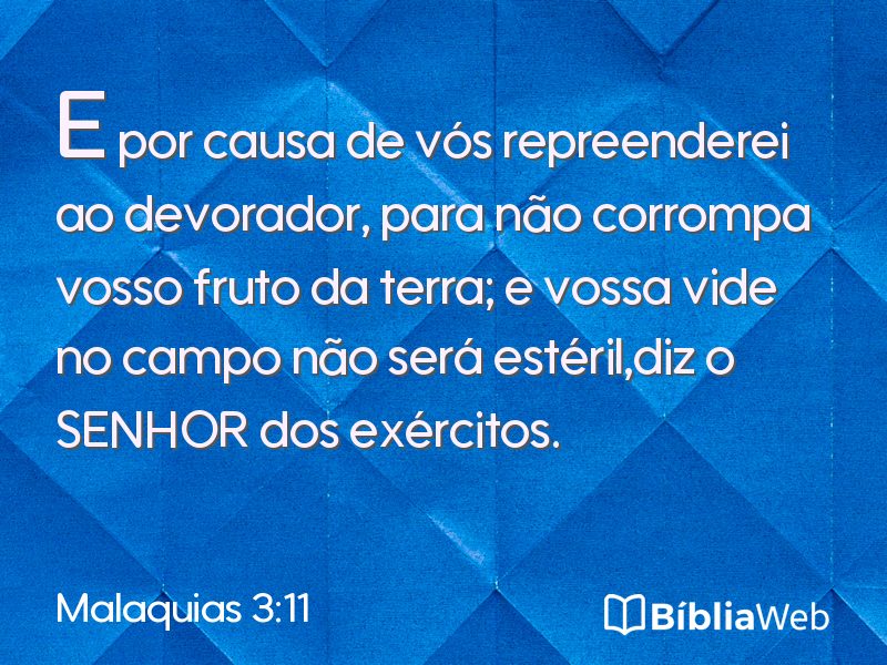 Malaquias 3:11 em imagem para compartilhar