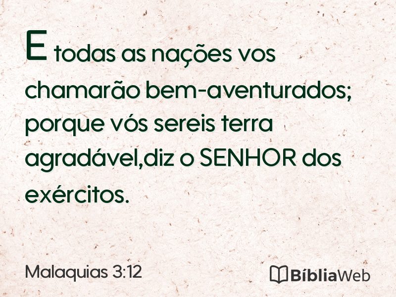 Malaquias 3:12 em imagem para compartilhar
