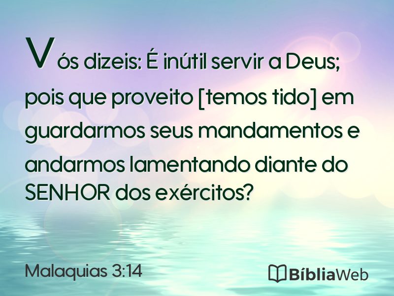 Malaquias 3:14 em imagem para compartilhar