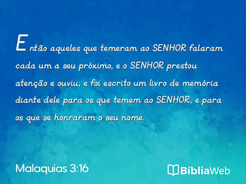 Malaquias 3:16 em imagem para compartilhar
