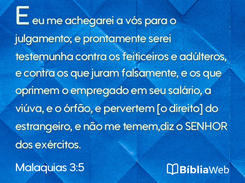 Malaquias 3:5 em imagem para compartilhar