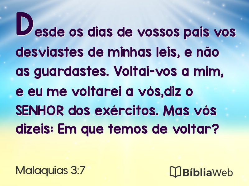 Malaquias 3:7 em imagem para compartilhar