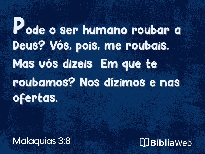 Malaquias 3:8 em imagem para compartilhar