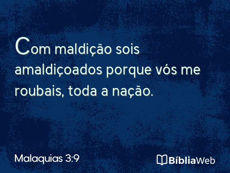 Malaquias 3:9 em imagem para compartilhar