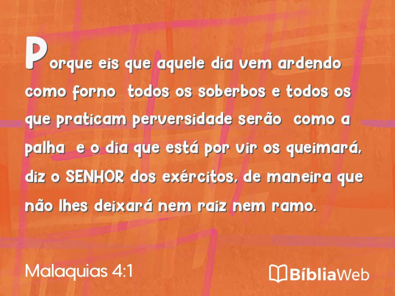 Malaquias 4:1 em imagem para compartilhar
