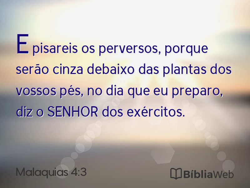 Malaquias 4:3 em imagem para compartilhar