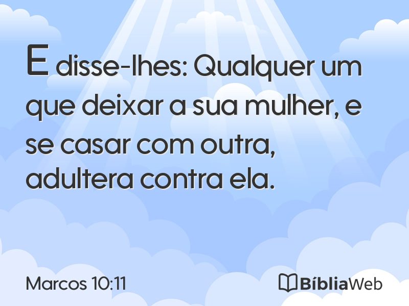 Marcos 10:11 em imagem para compartilhar