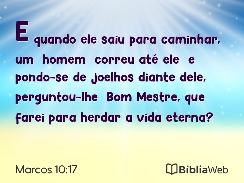 Marcos 10:17 em imagem para compartilhar