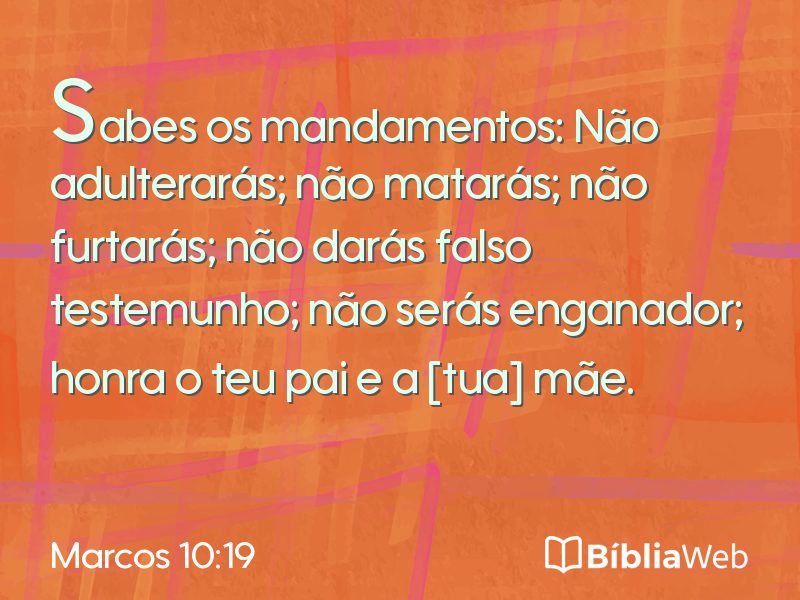 Marcos 10:19 em imagem para compartilhar