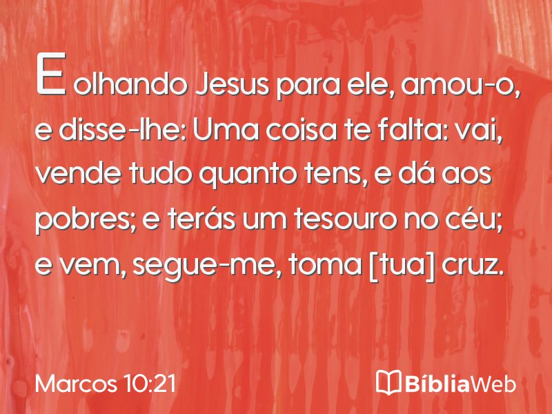 Marcos 10:21 em imagem para compartilhar
