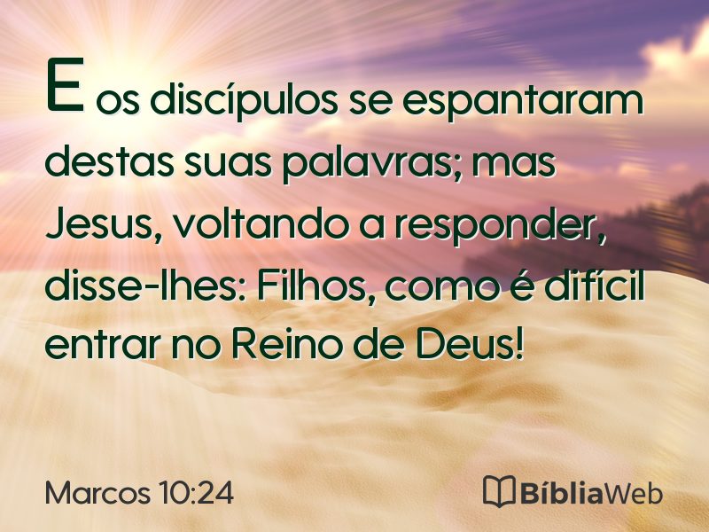 Marcos 10:24 em imagem para compartilhar