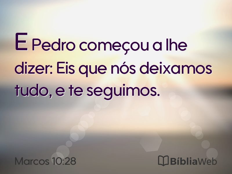 Marcos 10:28 em imagem para compartilhar