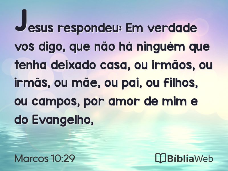 Marcos 10:29 em imagem para compartilhar