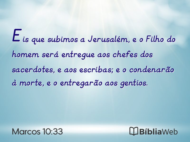 Marcos 10:33 em imagem para compartilhar