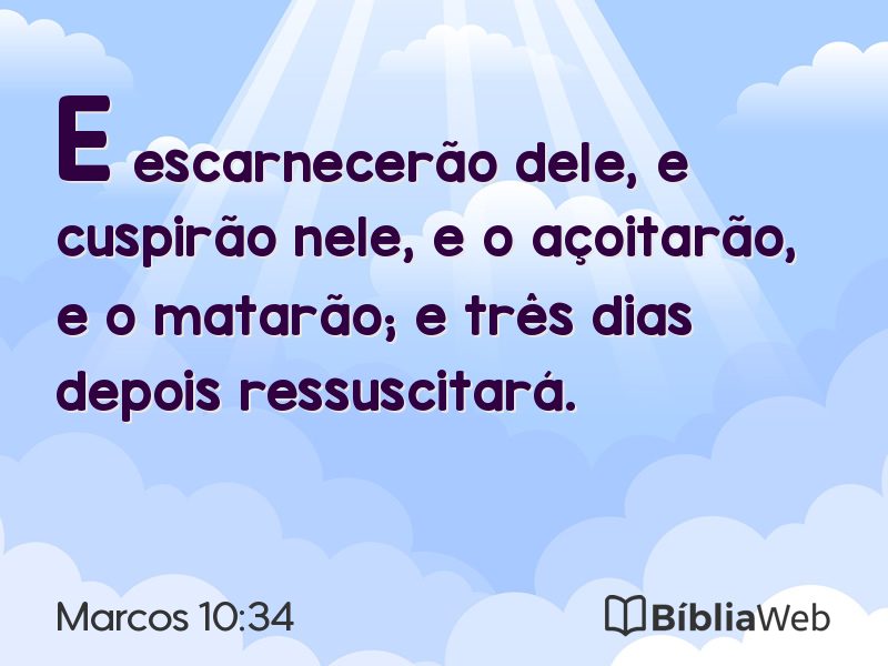 Marcos 10:34 em imagem para compartilhar