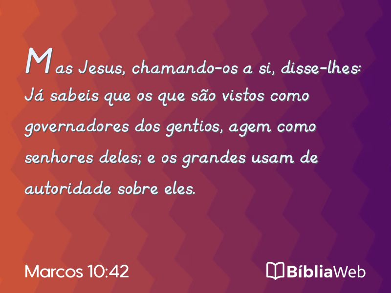 Marcos 10:42 em imagem para compartilhar