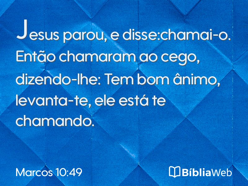 Marcos 10:49 em imagem para compartilhar