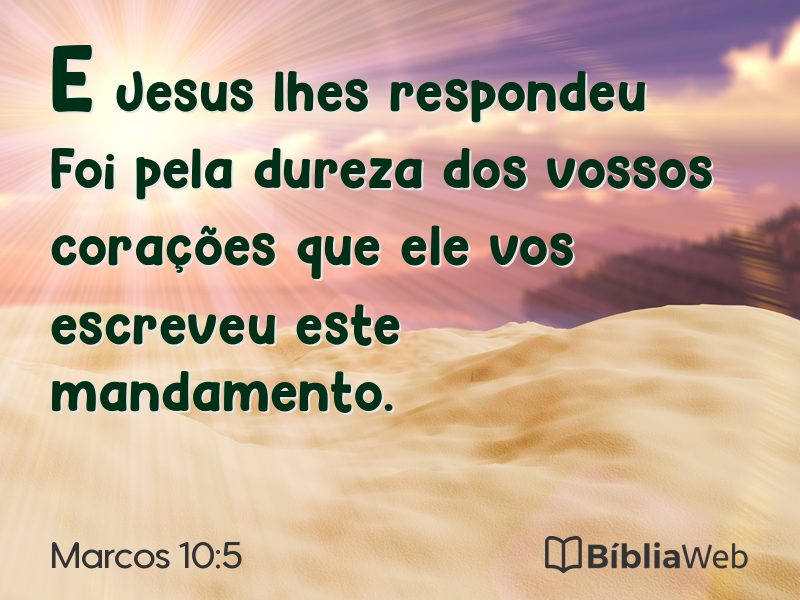 Marcos 10:5 em imagem para compartilhar