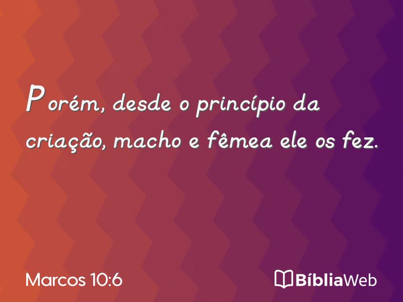 Marcos 10:6 em imagem para compartilhar