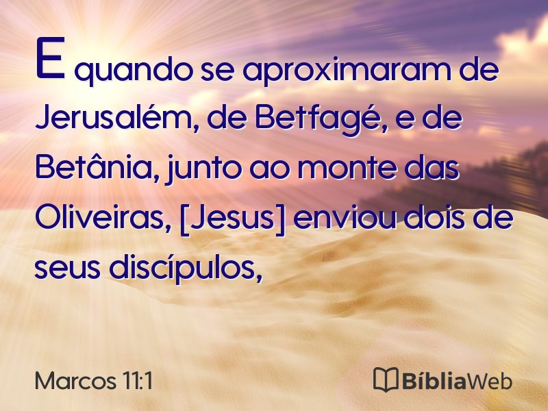 Marcos 11:1 em imagem para compartilhar