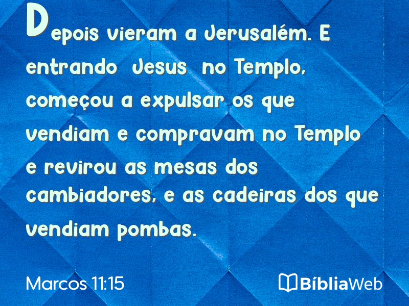 Marcos 11:15 em imagem para compartilhar
