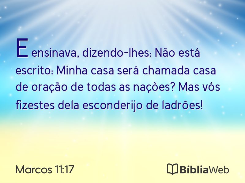Marcos 11:17 em imagem para compartilhar