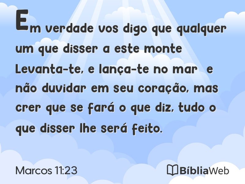 Marcos 11:23 em imagem para compartilhar