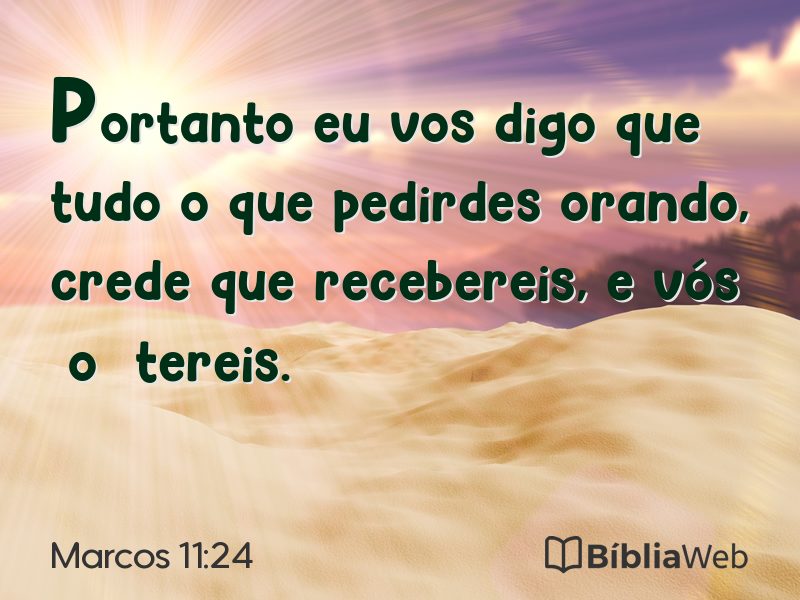 Marcos 11:24 em imagem para compartilhar