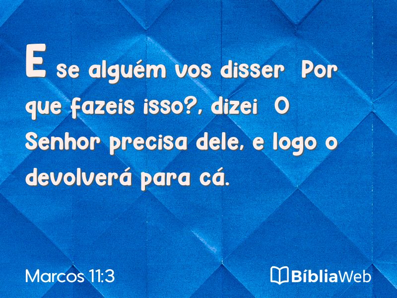 Marcos 11:3 em imagem para compartilhar